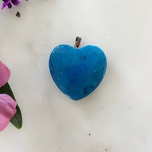 Heart Gemstone Pendant in Blue Howlite